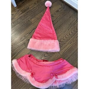 Victoria's Secret Vintage Limited Edition Pink Satin Santa Skirt & Marching Hat